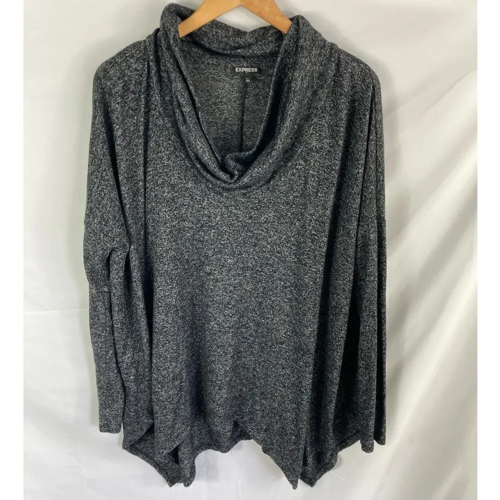 Express Cowl Neck Asymmetrical Hem Pullover Size M/L